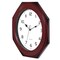 Quickway Imports Brown Modern Octagon Shaped Wood- Looking Plastic Wall Clock for Living, Kitchen, or Dining QI004143 - alternate 3